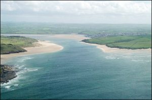 Aerial view of the Camel River Estuary